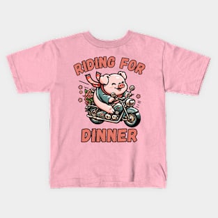 Biking pig Kids T-Shirt